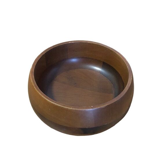 Hellerware wooden salad set serving bowl small bowls shakers salt pepper VTG - Picture 2 of 6